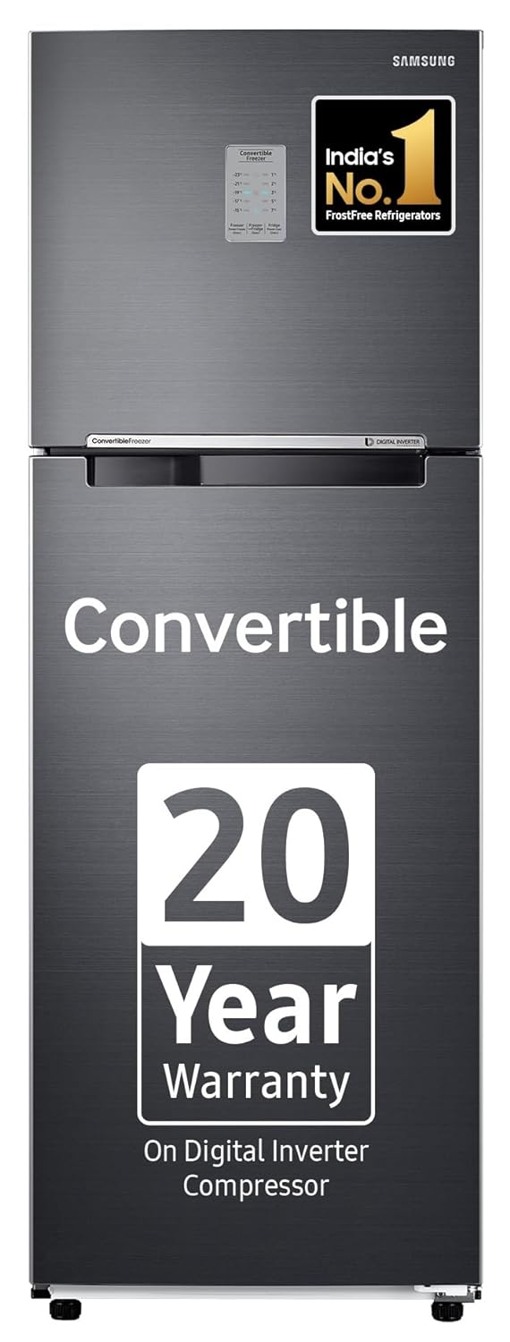 Samsung 256 L, 3 Star, Convertible, Digital Inverter with Display Frost Free Double Door Refrigerator -offers & Discounts- 